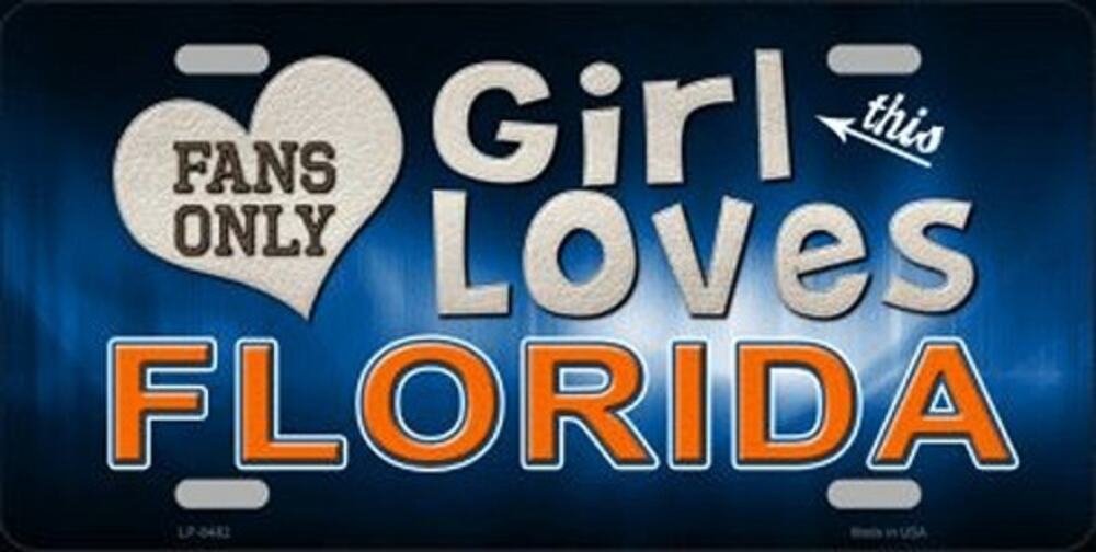 NCAA License Plate Florida This Girl Loves Her Gators Metal Auto Sign football